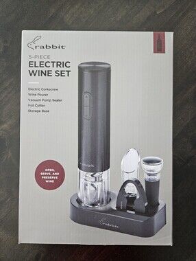 Rabbit 5 Piece Electric Wine Set NWT